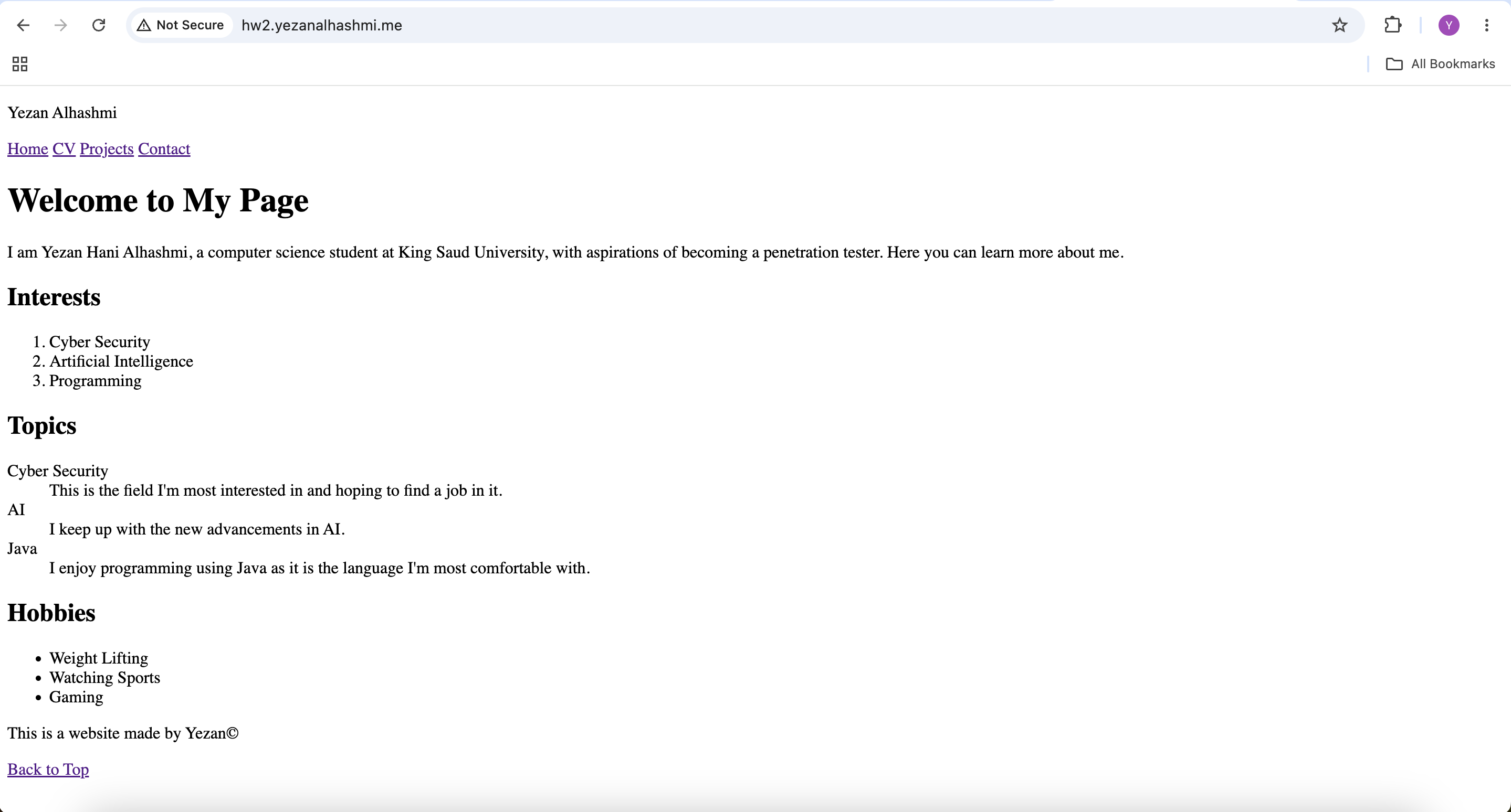 The image shows the homepage of the website